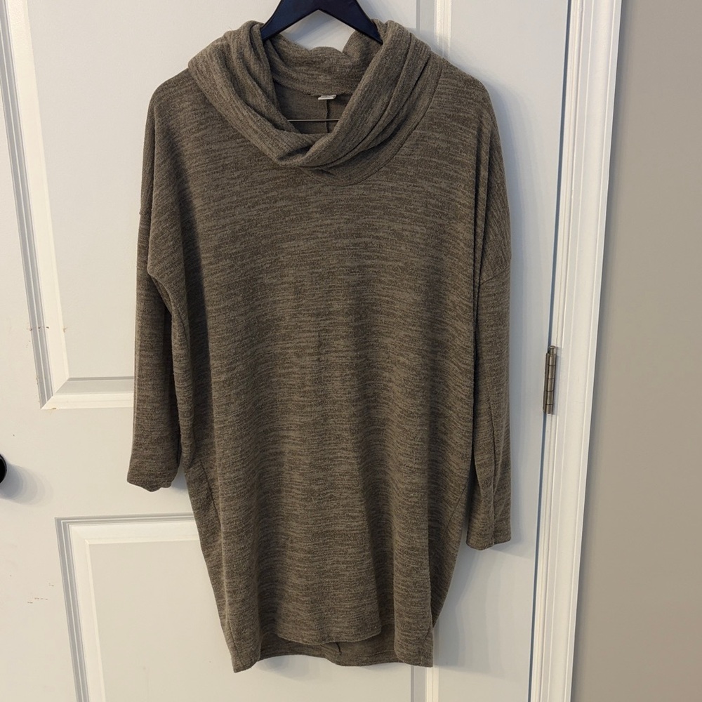 Old Navy Olive-Tone Cowl Neck Tunic Sweater